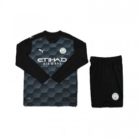 Manchester City Doelman Kind Voetbaltenues Thuis 2020/21  - LS (+ Korte broeken)